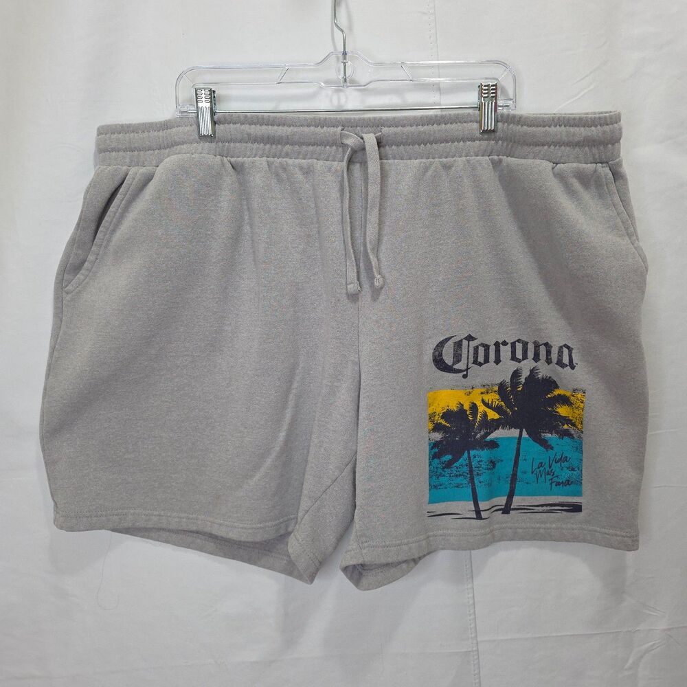 Corona "La Vida Más Fina" Men Heather Gray Lounge Sleep Sweat Shorts (48/50) 3XL